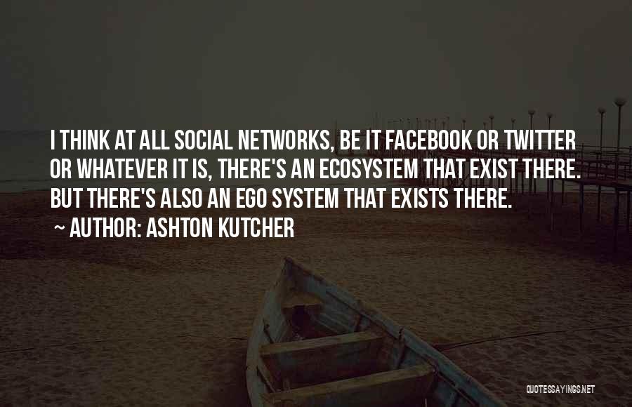 Ashton Kutcher Quotes: I Think At All Social Networks, Be It Facebook Or Twitter Or Whatever It Is, There's An Ecosystem That Exist