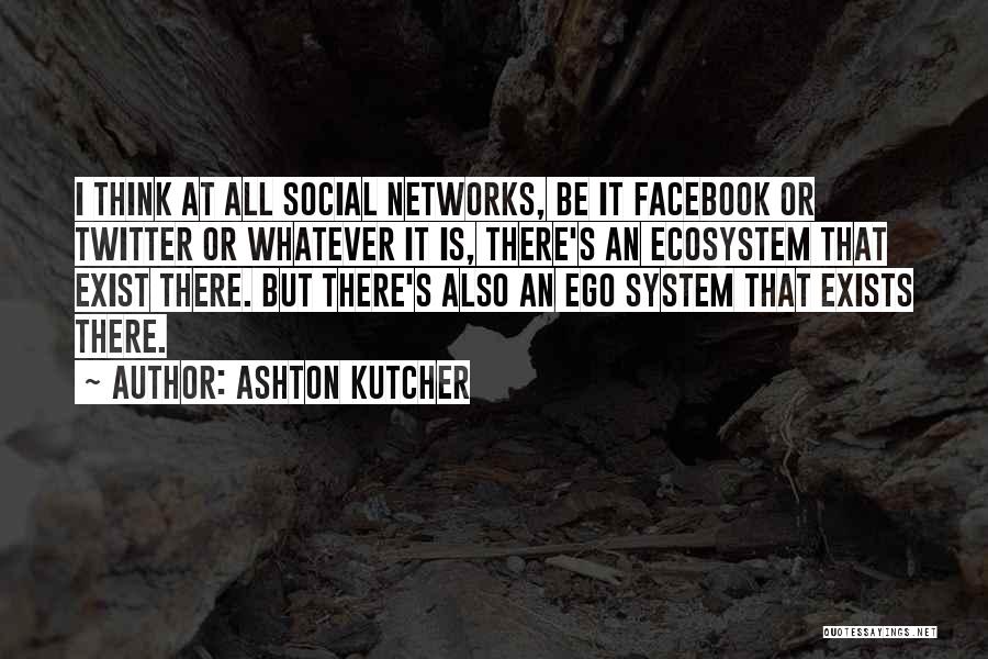Ashton Kutcher Quotes: I Think At All Social Networks, Be It Facebook Or Twitter Or Whatever It Is, There's An Ecosystem That Exist