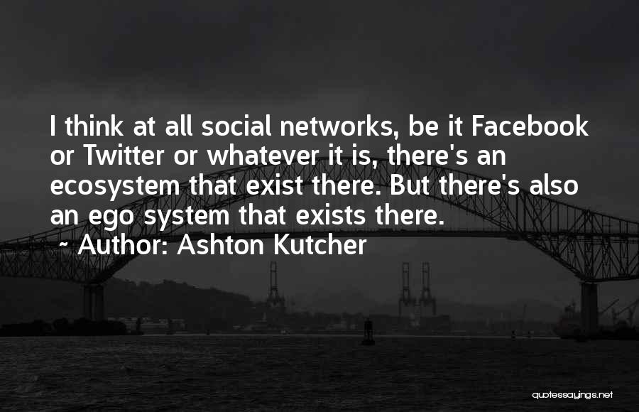 Ashton Kutcher Quotes: I Think At All Social Networks, Be It Facebook Or Twitter Or Whatever It Is, There's An Ecosystem That Exist