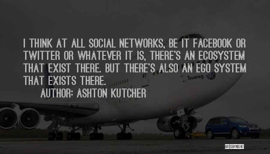 Ashton Kutcher Quotes: I Think At All Social Networks, Be It Facebook Or Twitter Or Whatever It Is, There's An Ecosystem That Exist