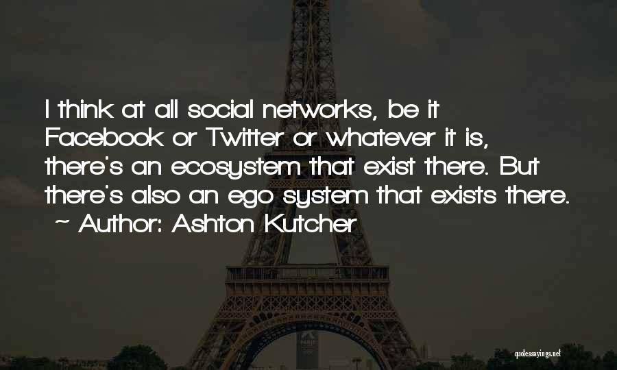 Ashton Kutcher Quotes: I Think At All Social Networks, Be It Facebook Or Twitter Or Whatever It Is, There's An Ecosystem That Exist