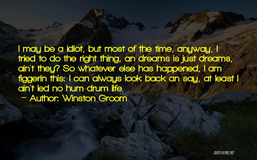 Winston Groom Quotes: I May Be A Idiot, But Most Of The Time, Anyway, I Tried To Do The Right Thing, An Dreams