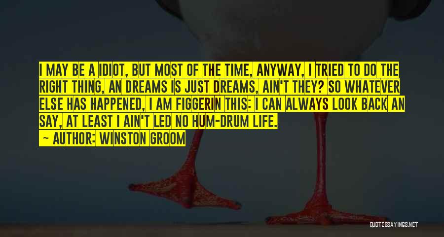 Winston Groom Quotes: I May Be A Idiot, But Most Of The Time, Anyway, I Tried To Do The Right Thing, An Dreams