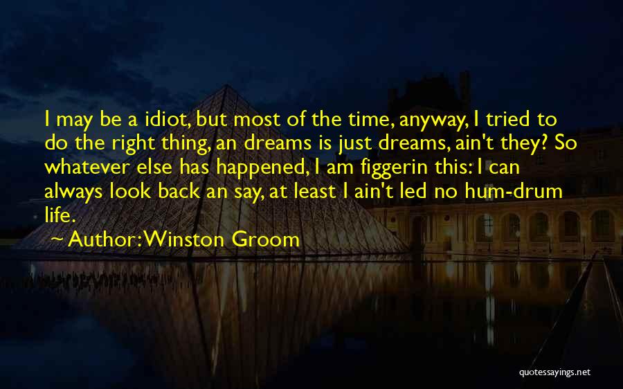 Winston Groom Quotes: I May Be A Idiot, But Most Of The Time, Anyway, I Tried To Do The Right Thing, An Dreams