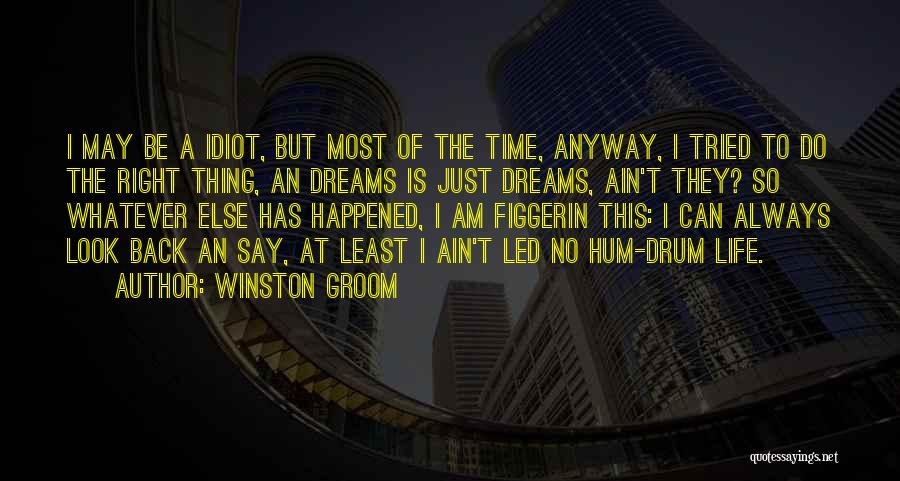 Winston Groom Quotes: I May Be A Idiot, But Most Of The Time, Anyway, I Tried To Do The Right Thing, An Dreams