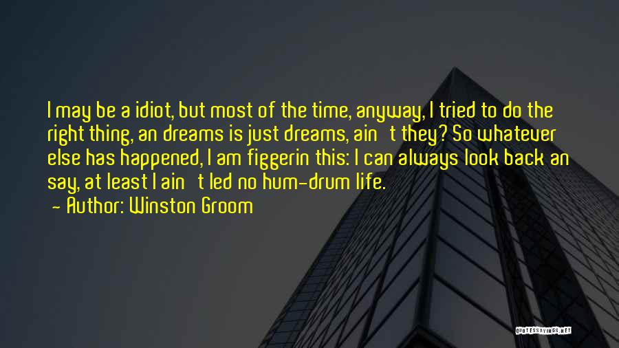 Winston Groom Quotes: I May Be A Idiot, But Most Of The Time, Anyway, I Tried To Do The Right Thing, An Dreams