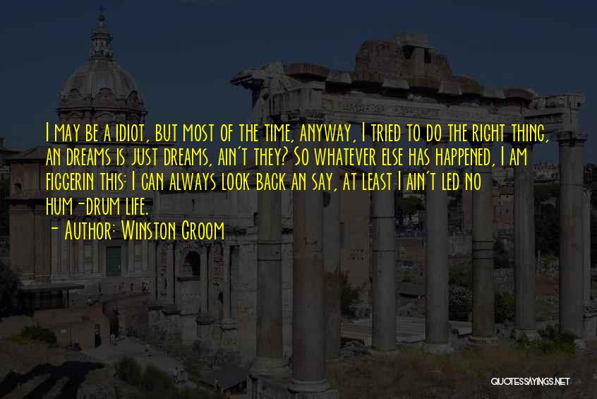 Winston Groom Quotes: I May Be A Idiot, But Most Of The Time, Anyway, I Tried To Do The Right Thing, An Dreams