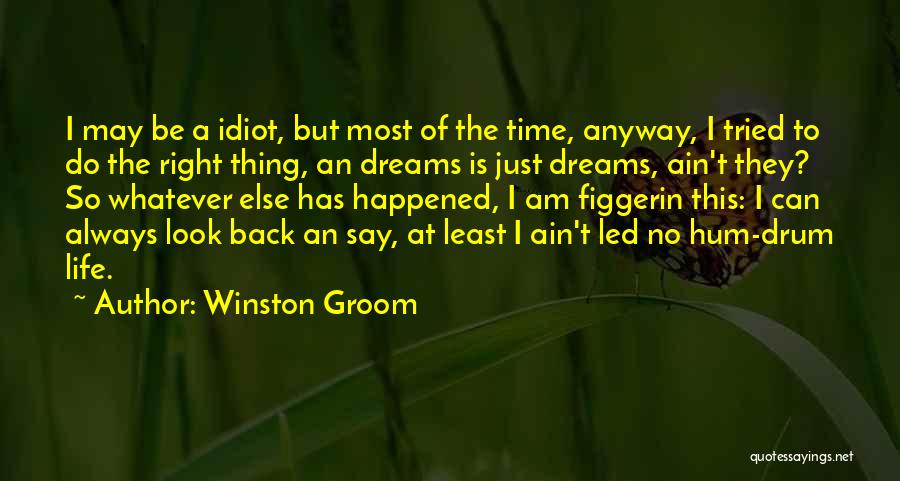 Winston Groom Quotes: I May Be A Idiot, But Most Of The Time, Anyway, I Tried To Do The Right Thing, An Dreams