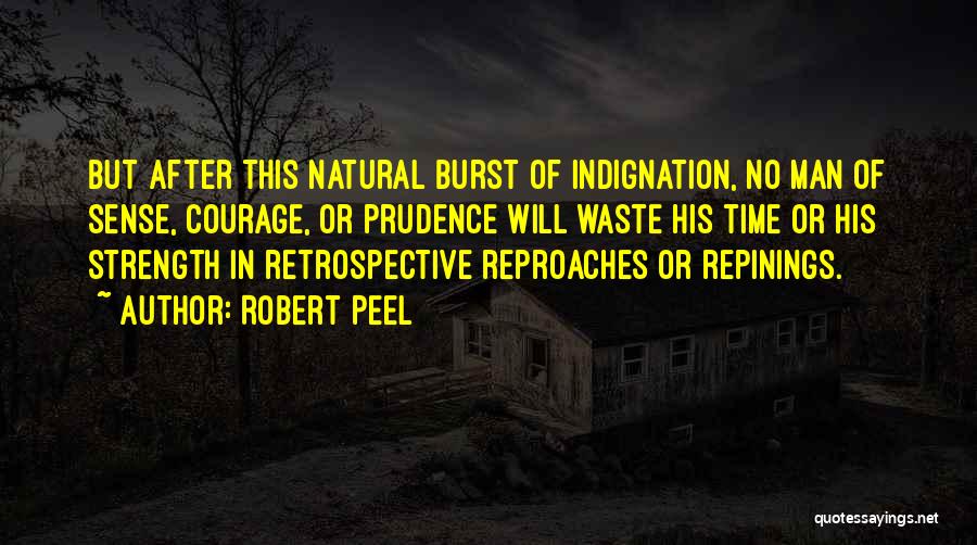 Robert Peel Quotes: But After This Natural Burst Of Indignation, No Man Of Sense, Courage, Or Prudence Will Waste His Time Or His