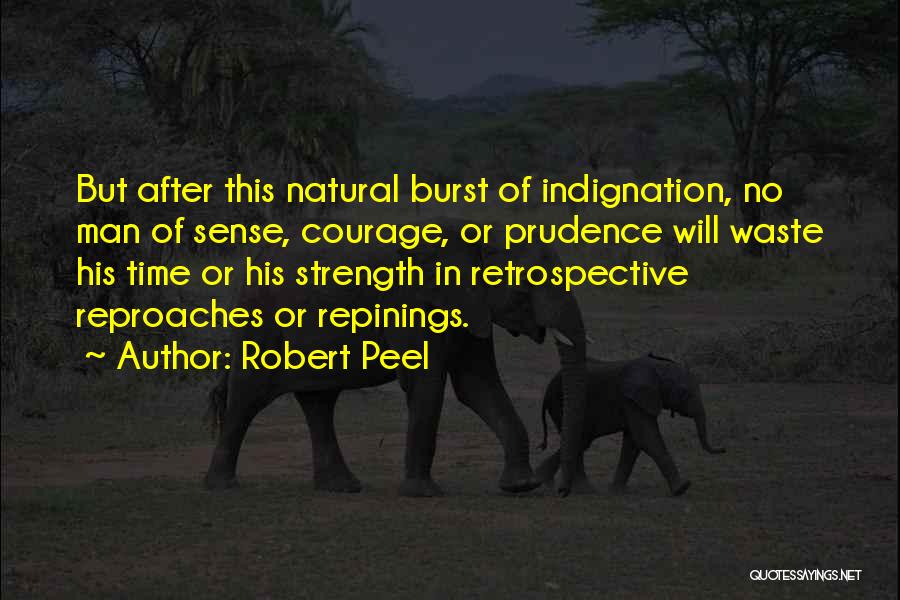 Robert Peel Quotes: But After This Natural Burst Of Indignation, No Man Of Sense, Courage, Or Prudence Will Waste His Time Or His