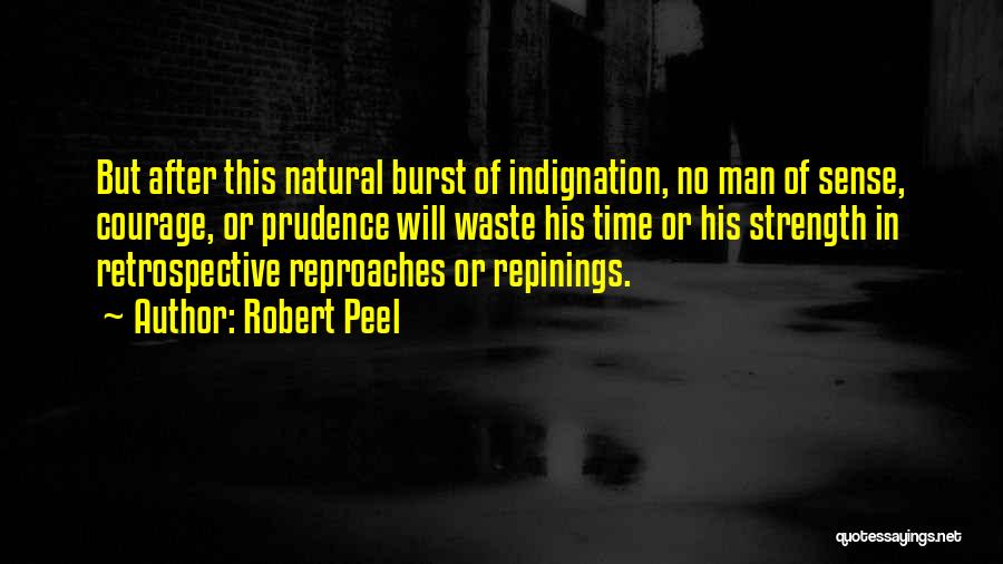 Robert Peel Quotes: But After This Natural Burst Of Indignation, No Man Of Sense, Courage, Or Prudence Will Waste His Time Or His