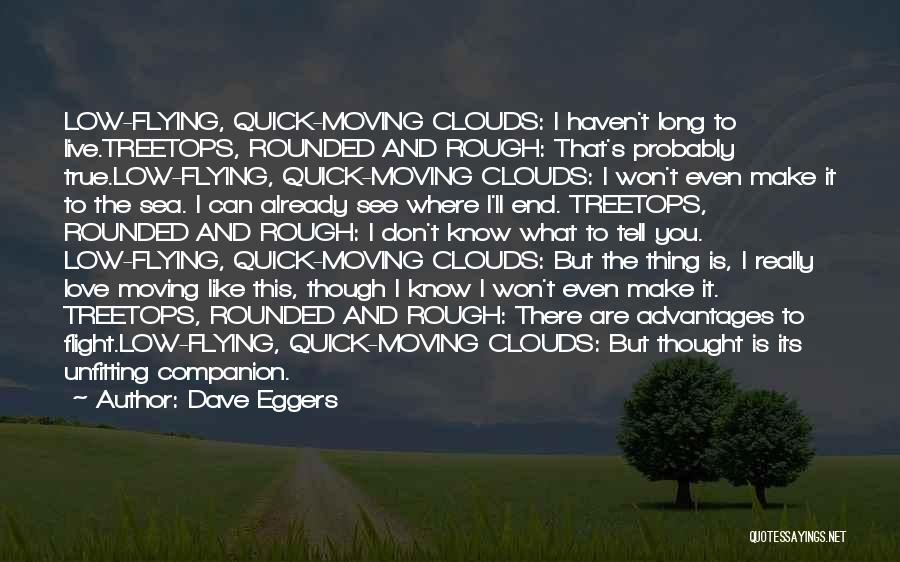 Dave Eggers Quotes: Low-flying, Quick-moving Clouds: I Haven't Long To Live.treetops, Rounded And Rough: That's Probably True.low-flying, Quick-moving Clouds: I Won't Even Make