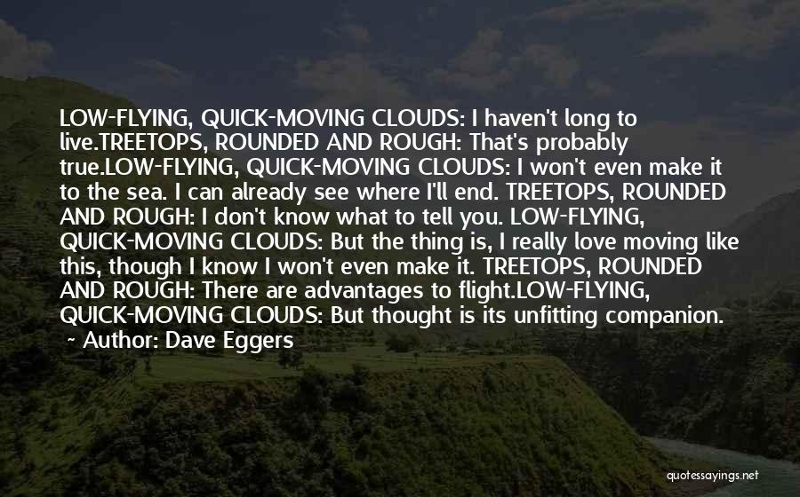 Dave Eggers Quotes: Low-flying, Quick-moving Clouds: I Haven't Long To Live.treetops, Rounded And Rough: That's Probably True.low-flying, Quick-moving Clouds: I Won't Even Make