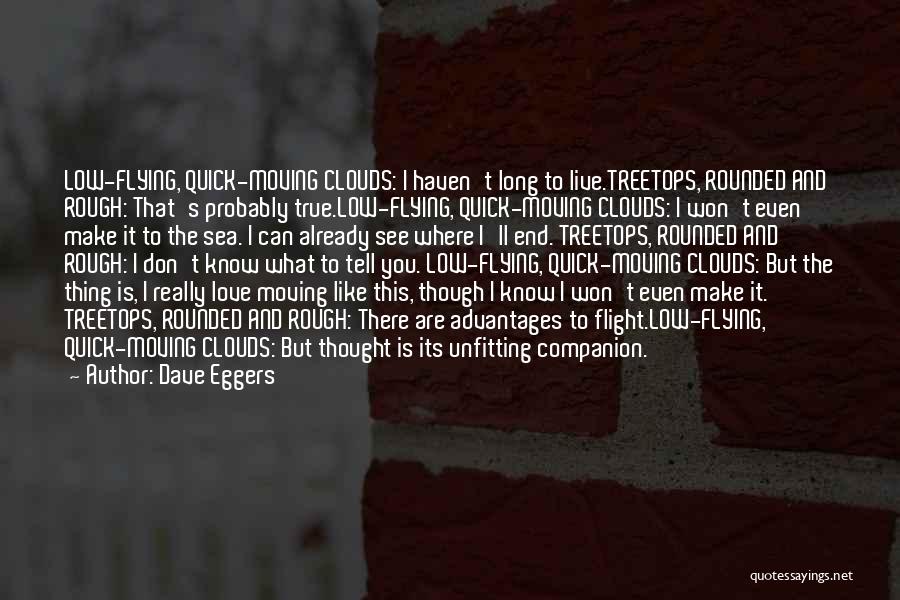 Dave Eggers Quotes: Low-flying, Quick-moving Clouds: I Haven't Long To Live.treetops, Rounded And Rough: That's Probably True.low-flying, Quick-moving Clouds: I Won't Even Make