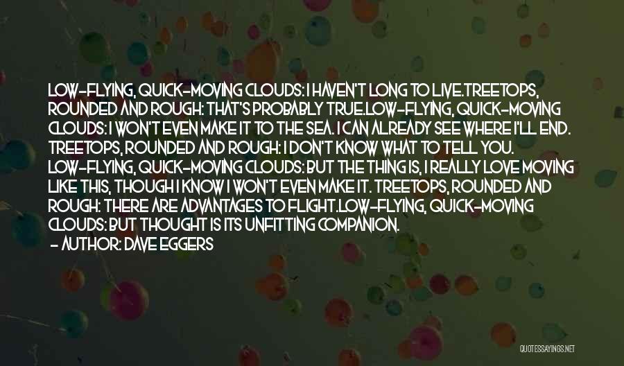 Dave Eggers Quotes: Low-flying, Quick-moving Clouds: I Haven't Long To Live.treetops, Rounded And Rough: That's Probably True.low-flying, Quick-moving Clouds: I Won't Even Make