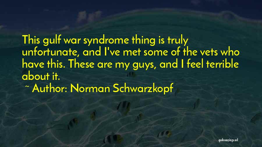 Norman Schwarzkopf Quotes: This Gulf War Syndrome Thing Is Truly Unfortunate, And I've Met Some Of The Vets Who Have This. These Are