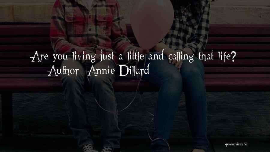 Annie Dillard Quotes: Are You Living Just A Little And Calling That Life?