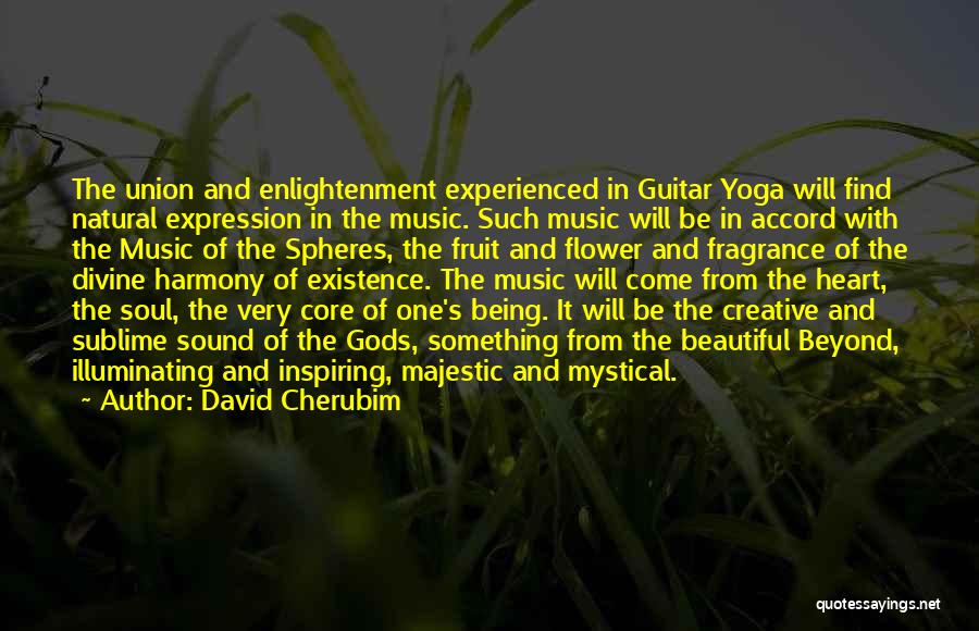 David Cherubim Quotes: The Union And Enlightenment Experienced In Guitar Yoga Will Find Natural Expression In The Music. Such Music Will Be In