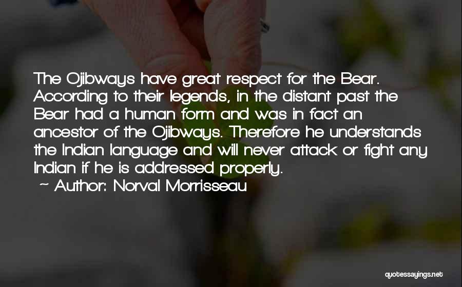 Norval Morrisseau Quotes: The Ojibways Have Great Respect For The Bear. According To Their Legends, In The Distant Past The Bear Had A