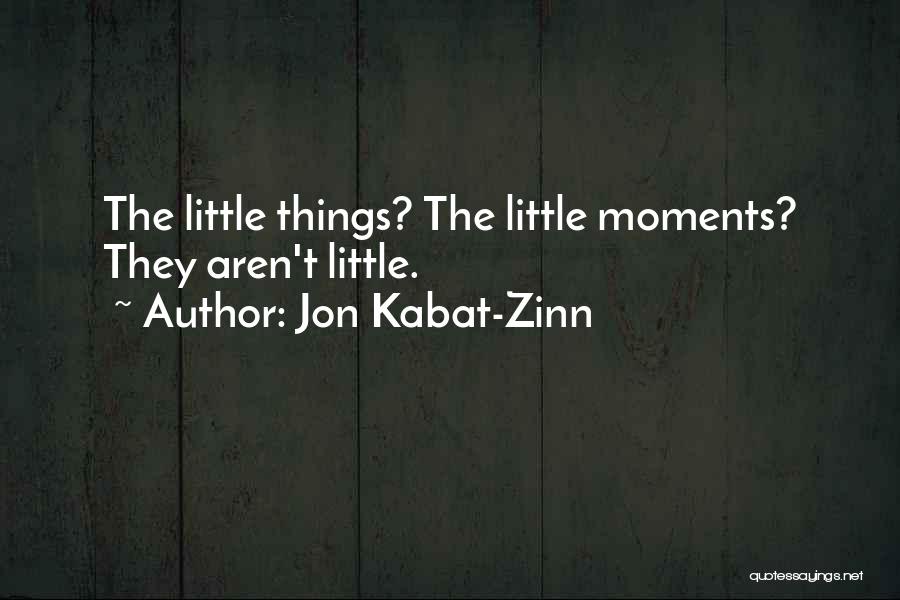 Jon Kabat-Zinn Quotes: The Little Things? The Little Moments? They Aren't Little.