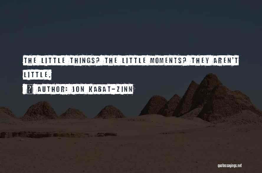 Jon Kabat-Zinn Quotes: The Little Things? The Little Moments? They Aren't Little.