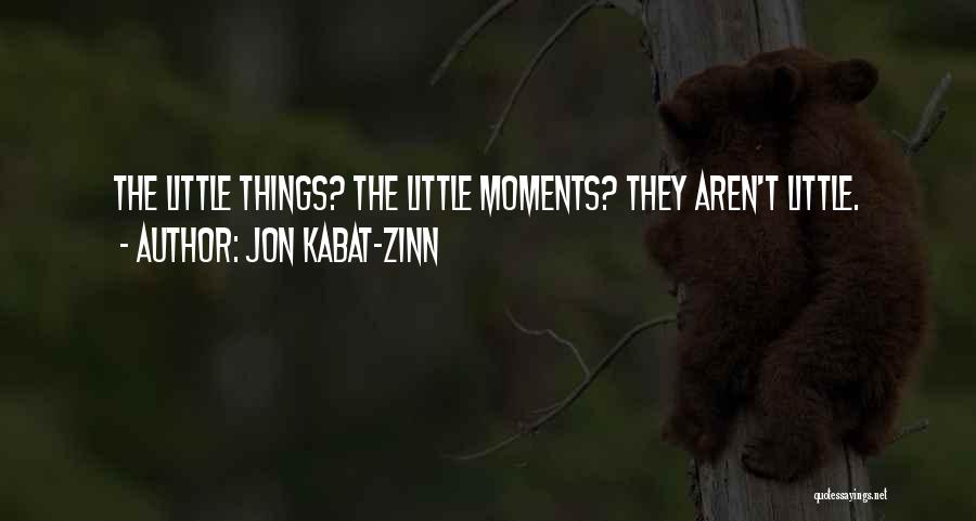 Jon Kabat-Zinn Quotes: The Little Things? The Little Moments? They Aren't Little.