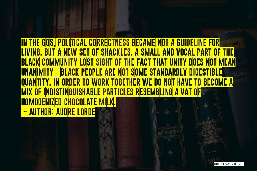 Audre Lorde Quotes: In The 60s, Political Correctness Became Not A Guideline For Living, But A New Set Of Shackles. A Small And