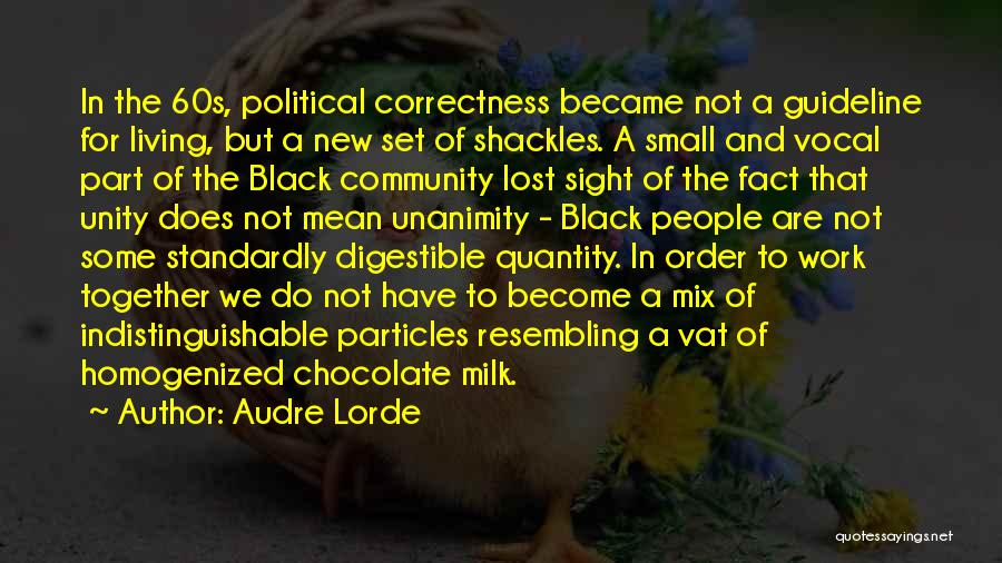 Audre Lorde Quotes: In The 60s, Political Correctness Became Not A Guideline For Living, But A New Set Of Shackles. A Small And