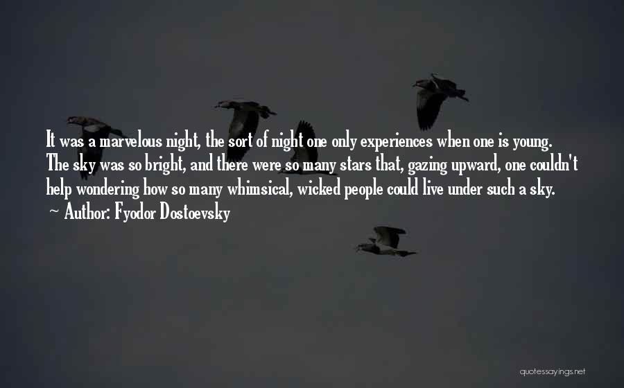 Fyodor Dostoevsky Quotes: It Was A Marvelous Night, The Sort Of Night One Only Experiences When One Is Young. The Sky Was So