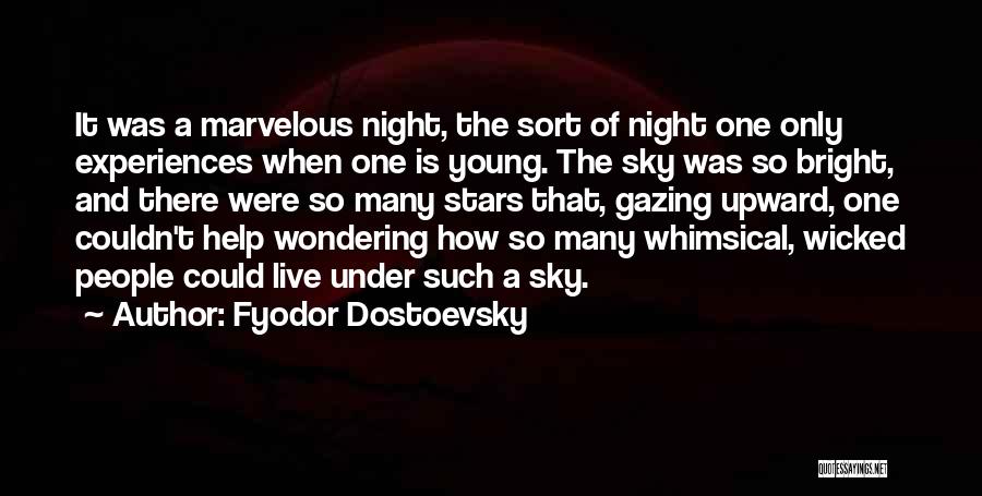 Fyodor Dostoevsky Quotes: It Was A Marvelous Night, The Sort Of Night One Only Experiences When One Is Young. The Sky Was So