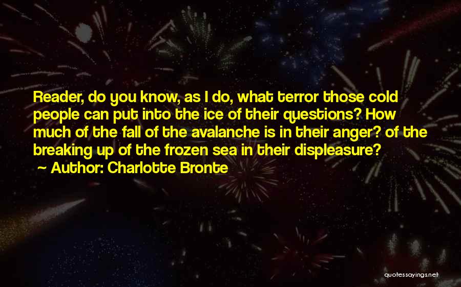 Charlotte Bronte Quotes: Reader, Do You Know, As I Do, What Terror Those Cold People Can Put Into The Ice Of Their Questions?