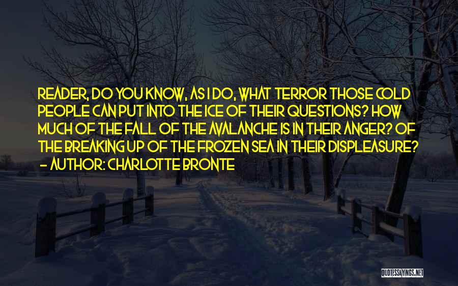 Charlotte Bronte Quotes: Reader, Do You Know, As I Do, What Terror Those Cold People Can Put Into The Ice Of Their Questions?