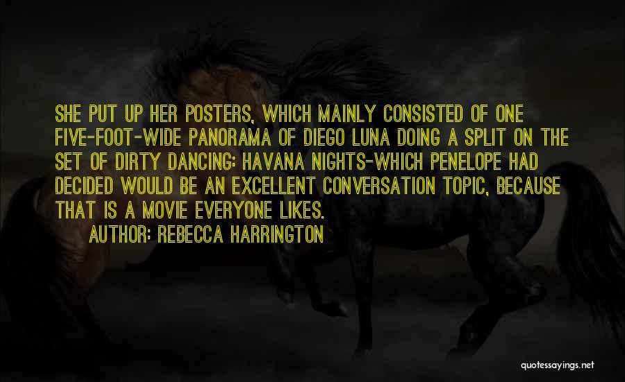 Rebecca Harrington Quotes: She Put Up Her Posters, Which Mainly Consisted Of One Five-foot-wide Panorama Of Diego Luna Doing A Split On The