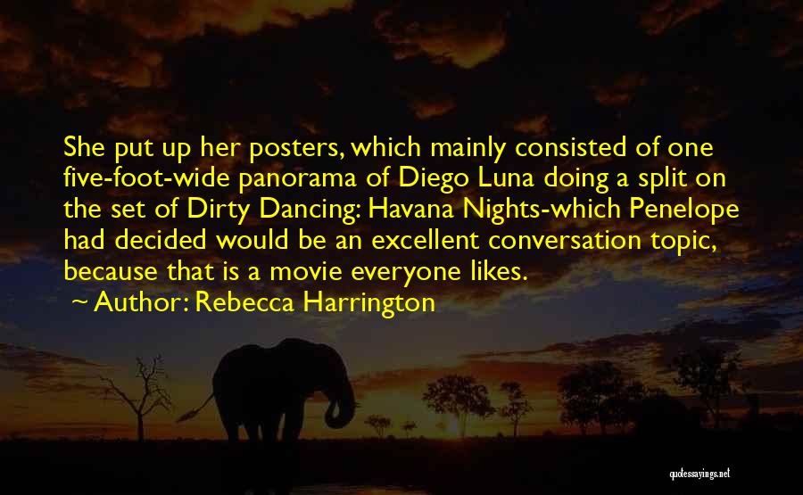 Rebecca Harrington Quotes: She Put Up Her Posters, Which Mainly Consisted Of One Five-foot-wide Panorama Of Diego Luna Doing A Split On The