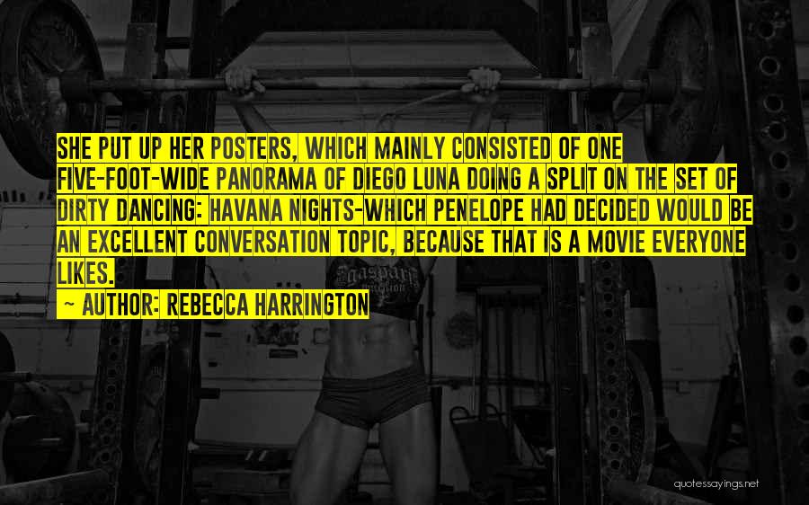 Rebecca Harrington Quotes: She Put Up Her Posters, Which Mainly Consisted Of One Five-foot-wide Panorama Of Diego Luna Doing A Split On The