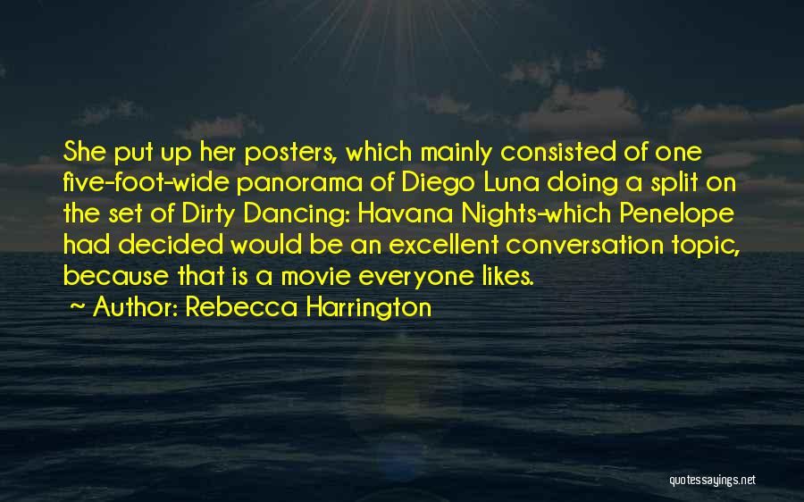 Rebecca Harrington Quotes: She Put Up Her Posters, Which Mainly Consisted Of One Five-foot-wide Panorama Of Diego Luna Doing A Split On The