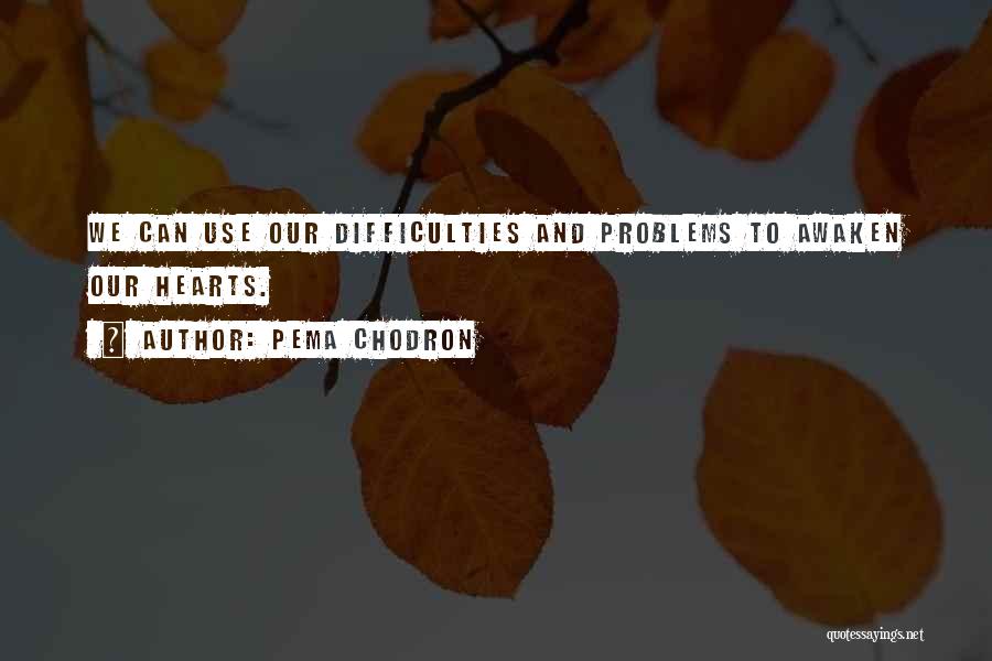 Pema Chodron Quotes: We Can Use Our Difficulties And Problems To Awaken Our Hearts.