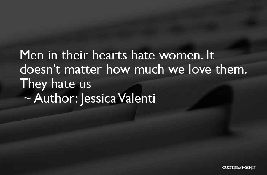 Jessica Valenti Quotes: Men In Their Hearts Hate Women. It Doesn't Matter How Much We Love Them. They Hate Us