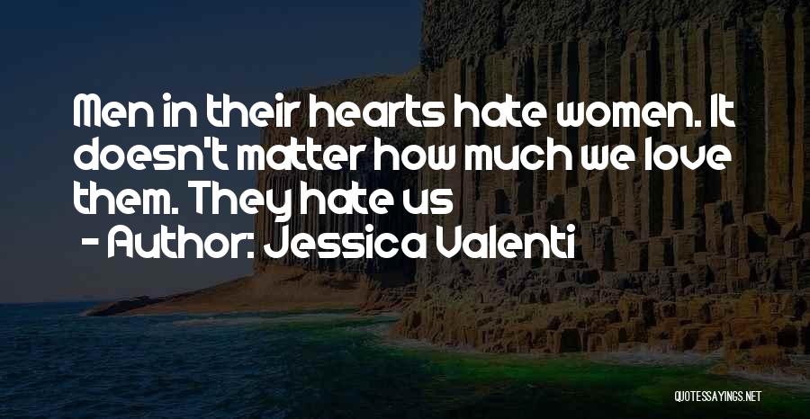 Jessica Valenti Quotes: Men In Their Hearts Hate Women. It Doesn't Matter How Much We Love Them. They Hate Us