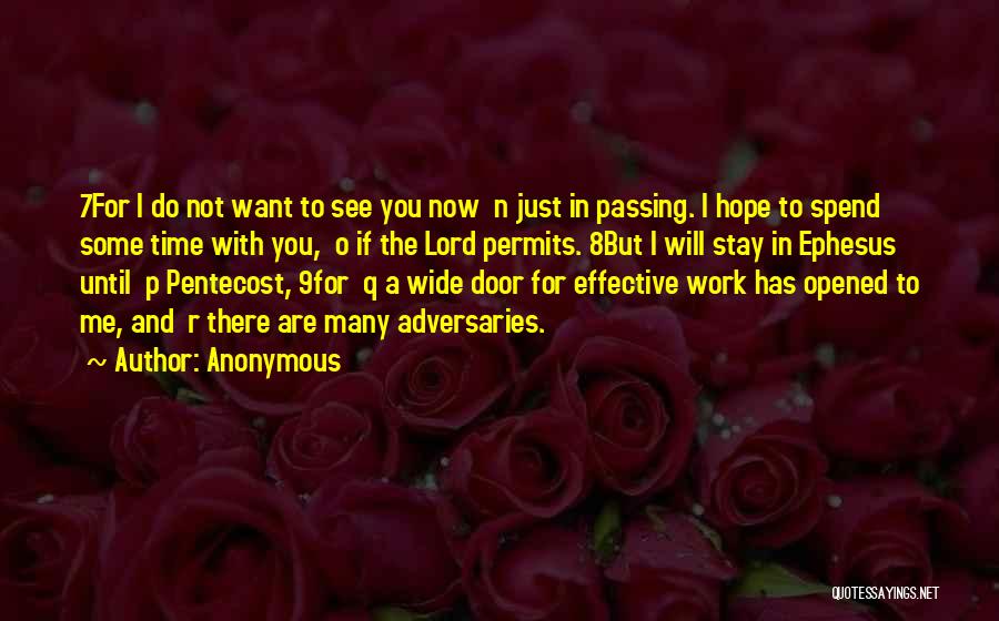 Anonymous Quotes: 7for I Do Not Want To See You Now N Just In Passing. I Hope To Spend Some Time With