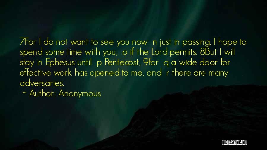 Anonymous Quotes: 7for I Do Not Want To See You Now N Just In Passing. I Hope To Spend Some Time With