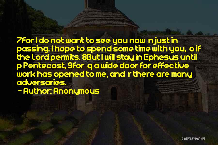 Anonymous Quotes: 7for I Do Not Want To See You Now N Just In Passing. I Hope To Spend Some Time With