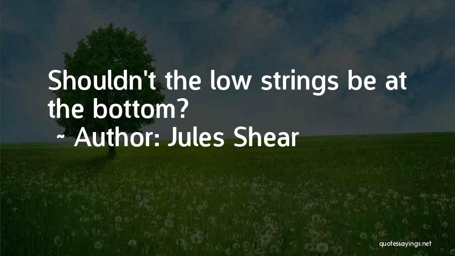 Jules Shear Quotes: Shouldn't The Low Strings Be At The Bottom?