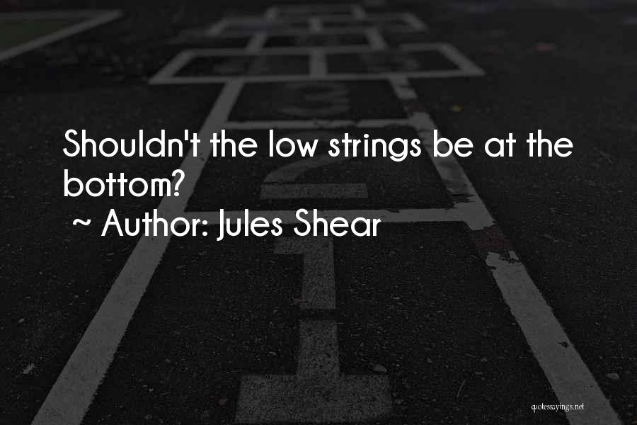 Jules Shear Quotes: Shouldn't The Low Strings Be At The Bottom?