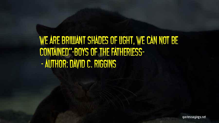 David C. Riggins Quotes: We Are Brilliant Shades Of Light, We Can Not Be Contained-boys Of The Fatherless-