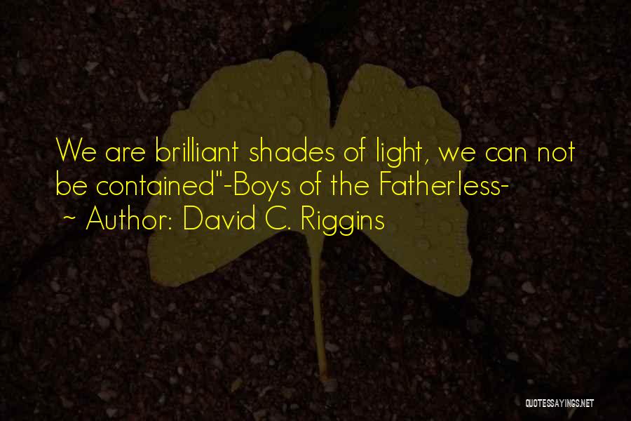 David C. Riggins Quotes: We Are Brilliant Shades Of Light, We Can Not Be Contained-boys Of The Fatherless-