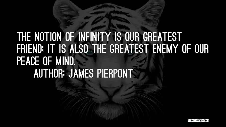 James Pierpont Quotes: The Notion Of Infinity Is Our Greatest Friend; It Is Also The Greatest Enemy Of Our Peace Of Mind.