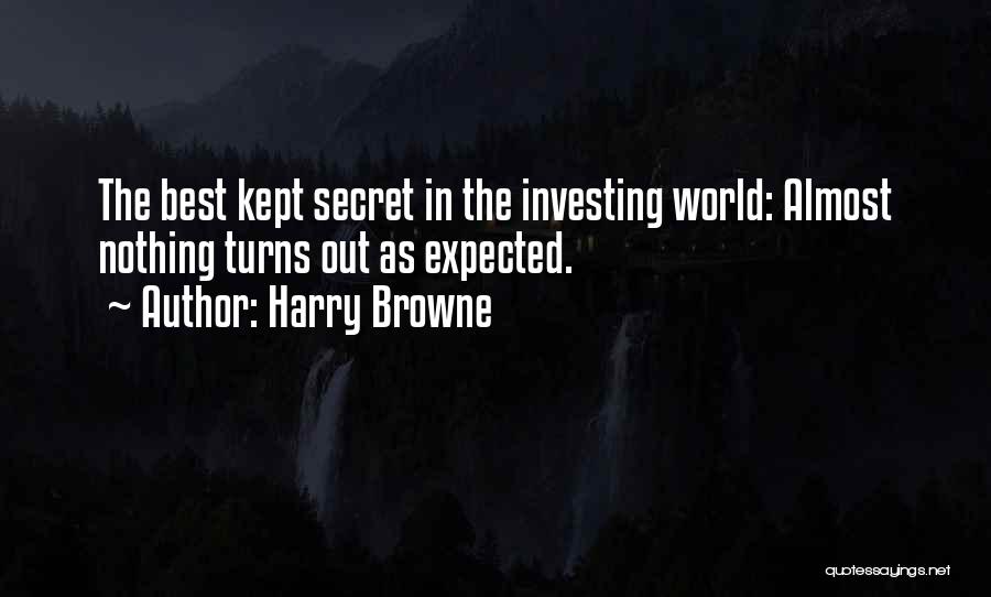 Harry Browne Quotes: The Best Kept Secret In The Investing World: Almost Nothing Turns Out As Expected.