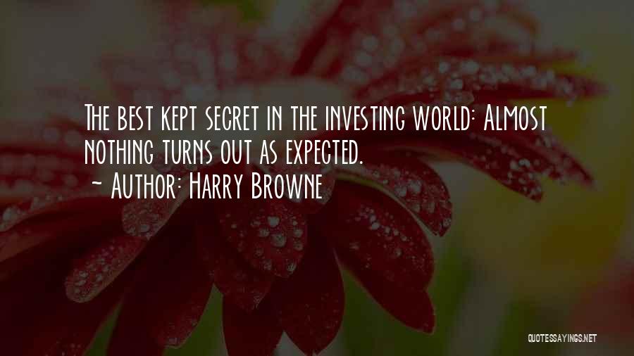 Harry Browne Quotes: The Best Kept Secret In The Investing World: Almost Nothing Turns Out As Expected.