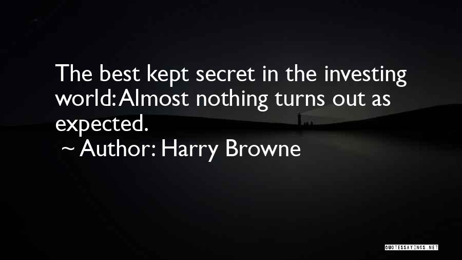 Harry Browne Quotes: The Best Kept Secret In The Investing World: Almost Nothing Turns Out As Expected.